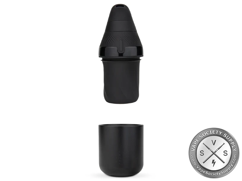 Puffco Proxy base with the Core mouthpiece, lifted out of the black Core Cup