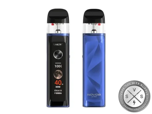 SMOK Novo 6 Ultra pod system in Dark Blue: blue trim and a dark blue faceted back