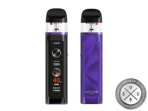 SMOK Novo 6 Ultra pod system in Purple: purple trim and a purple faceted back