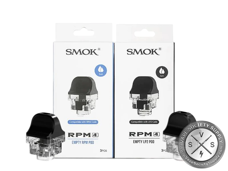 SMOK RPM 4 empty LP2 pod and empty RPM pod boxes, 5ml, with two pods