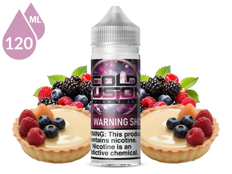 Warning Shot by Cold Fusion 120ml bottle with mixed berry custard tarts