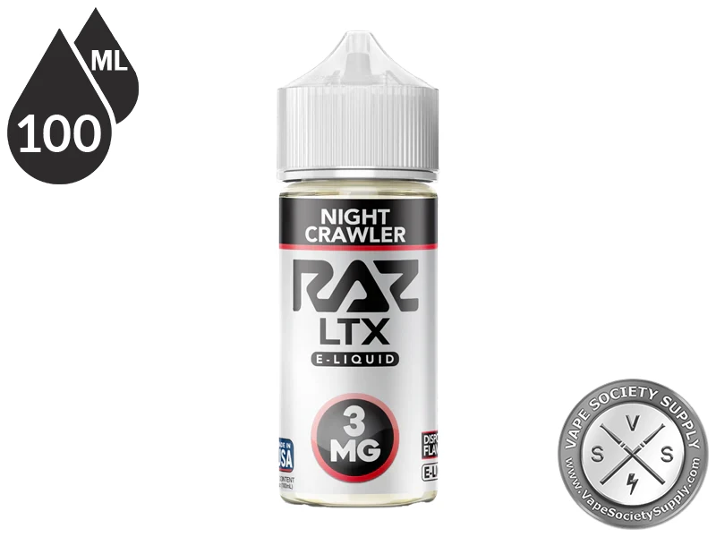 Night Crawler Pod Juice x RAZ LTX 100ml bottle