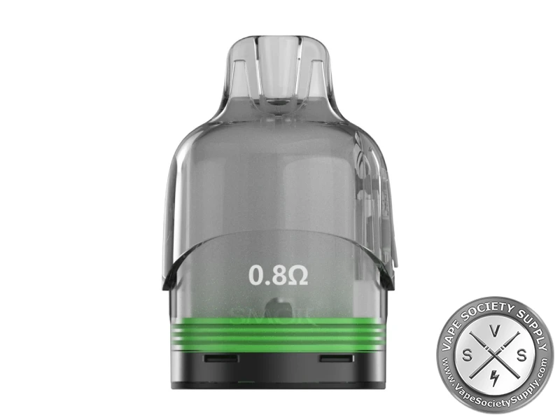 Tinted grey SMOK VOLLE pod printed 0.8Ω with a green ring