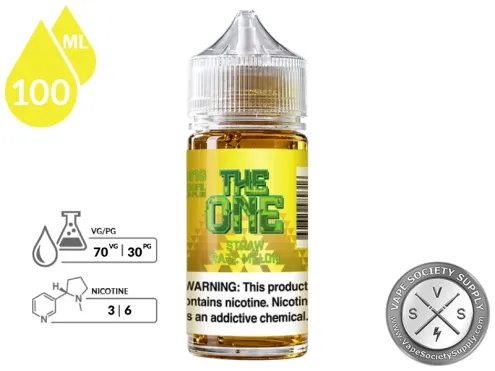 Straw Razz Melon THE ONE 100ml bottle, front label