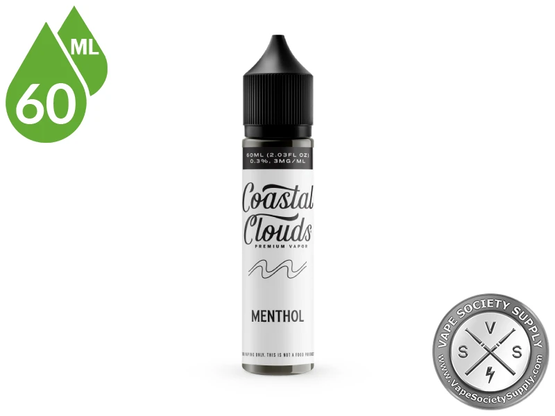 Menthol Coastal Clouds 60ml bottle, front label