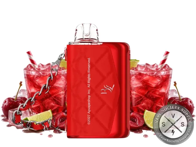 RAZ x RYL VUE 70K Cherry MTN Dew disposable kit with iced cherry soda, cherries and lime wedges