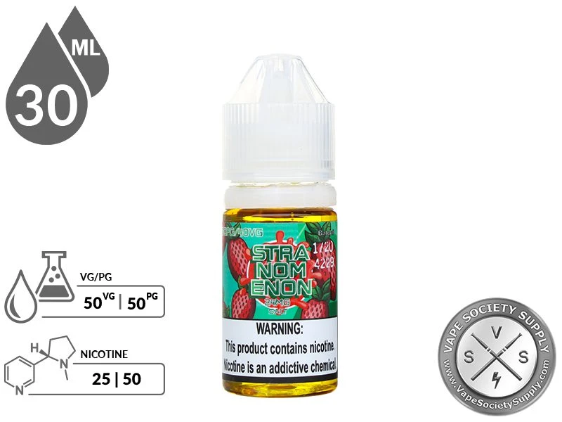 Stranomenon by Nomenon Salt 30ml bottle with a 50/50 VG/PG icon and nicotine strength icons