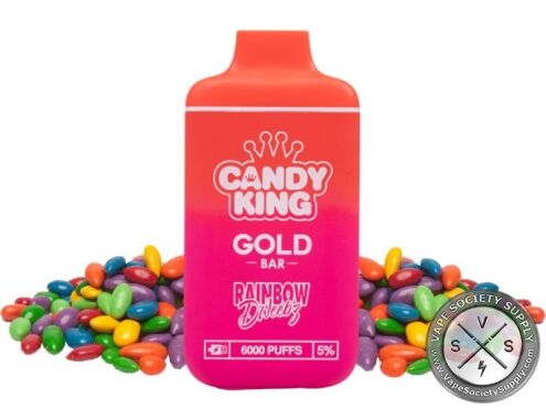 CANDY KING GOLD BAR DISPOSABLE 6000 PUFFS Rainbow Dweebs