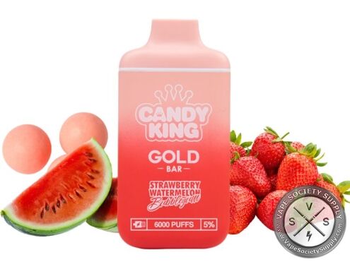 CANDY KING GOLD BAR DISPOSABLE 6000 PUFFS Strawberry Watermelon Bubblegum
