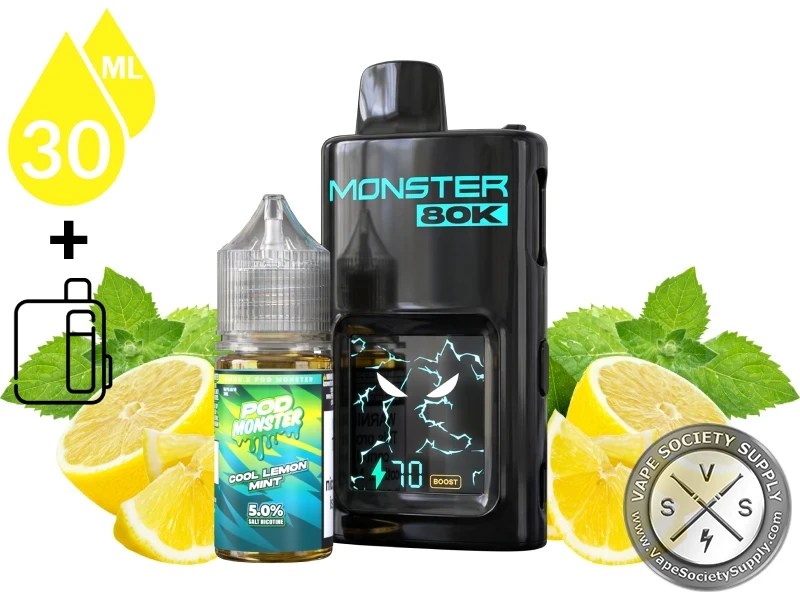 Pod Monster x SMOK 80K Refillable Disposable Cool Lemon Mint