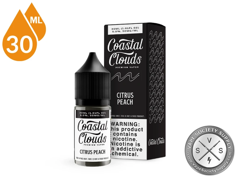 Citrus Peach Salt nicotine salt bottle and retail packaging