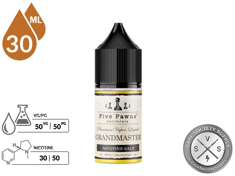 Five Pawns nicotine salt bottle and product details