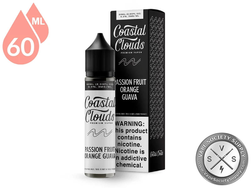 Passion Fruit Orange Guava e-liquid bottle and retail packaging