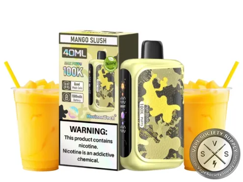Mango slush disposable flavor with icy mango finish