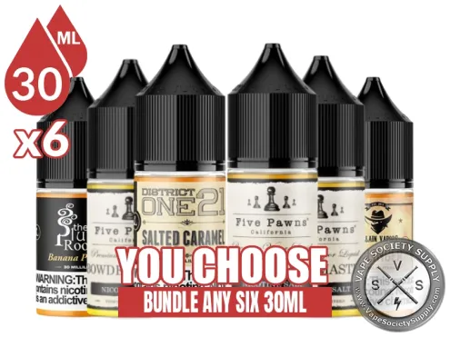 Five Pawns Vape Juice Bundle 6x30ml (180ml) bundle selection