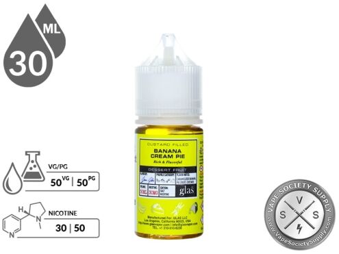 Glas Basix Salt 30ml Banana Cream Pie Vape Juice