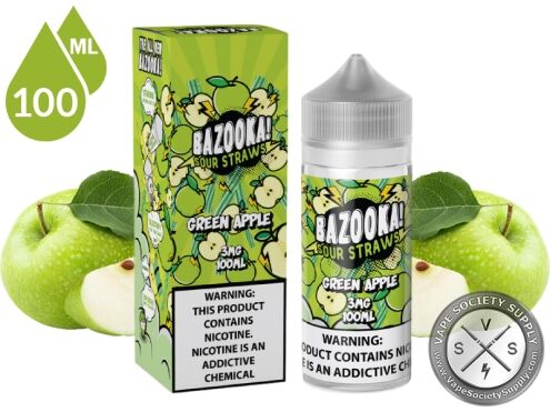 Green Apple BAZOOKA SOUR STRAWS TFN