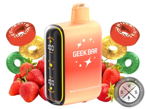 Geek Bar Pulse 15000 Disposable _ 15k Puffs Strawberry Savers