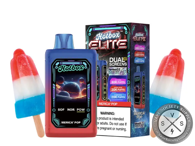 Hotbox Elite 50K Vape by Puff Brands Murica Pop