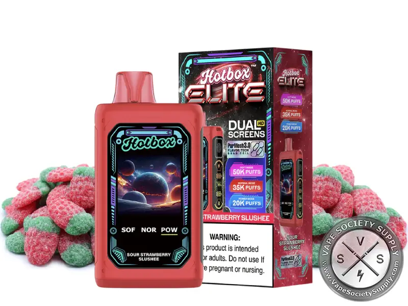 Hotbox Elite 50K Vape by Puff Brands Sour Strawberry Slushie