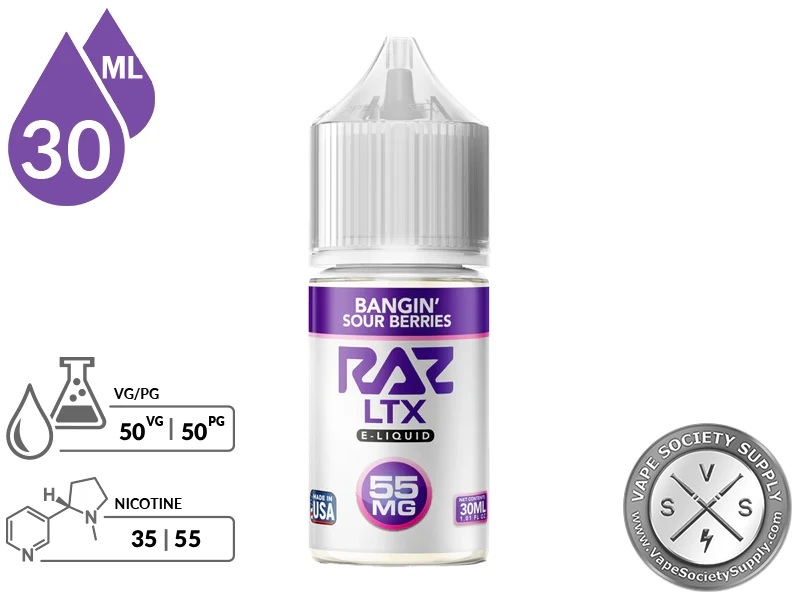 Bangin Sour Berries Pod Juice x RAZ LTX Salt