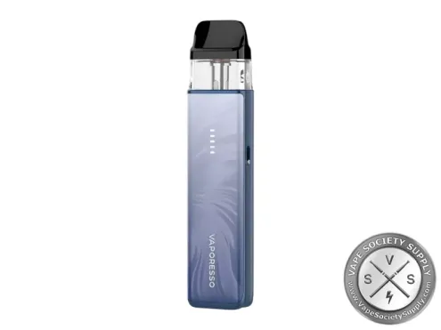 Vaporesso XROS 6 MINI Pod System in Plume Blue with 1600mAh battery and XROS pod compatibility.