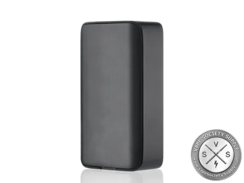Rear view of the Black dotMod dotBox 220W V2 Box Mod with magnetic battery panel and dotMod logo.