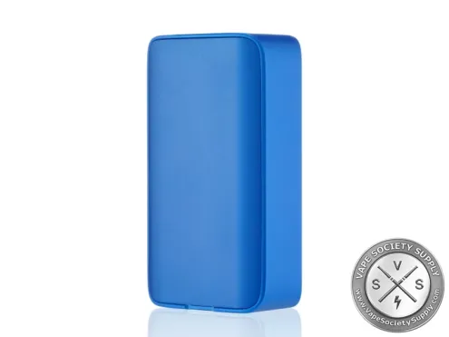 Rear view of the Royal Blue dotMod dotBox 220W V2 with magnetic battery panel and dotMod logo.