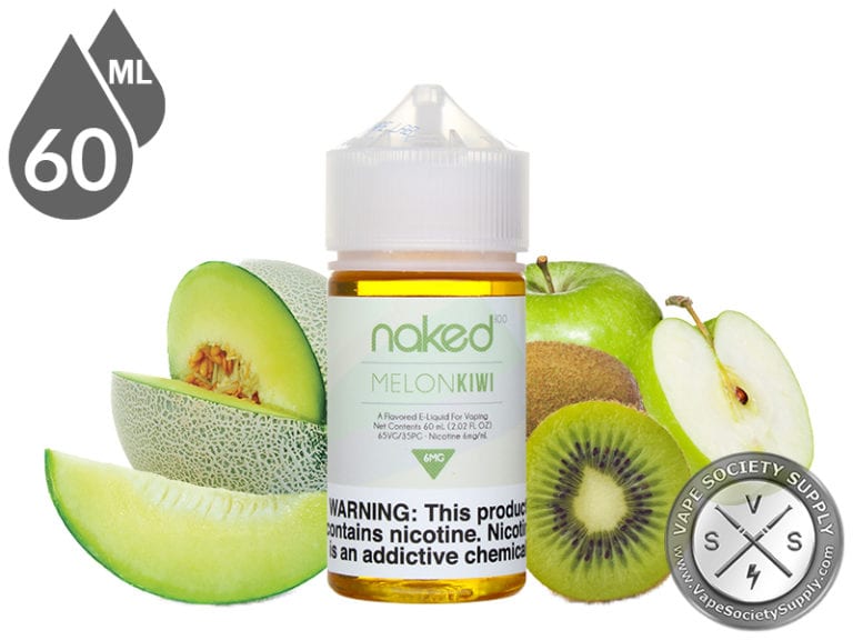 Melon Kiwi Naked 100 E-Liquid - Medium-sized bottle with 65/35 VG/PG base