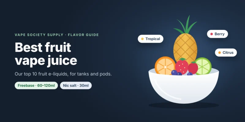 Fruit flavor graphic: a bowl of pineapple, strawberries, orange and lime slices and blueberries