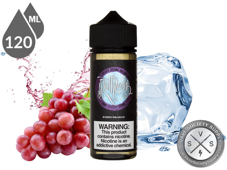 Grape Drank On Ice E-Liquid - Ruthless Vapor - 120ml Bottle - Grape and Menthol Flavor Blend.
