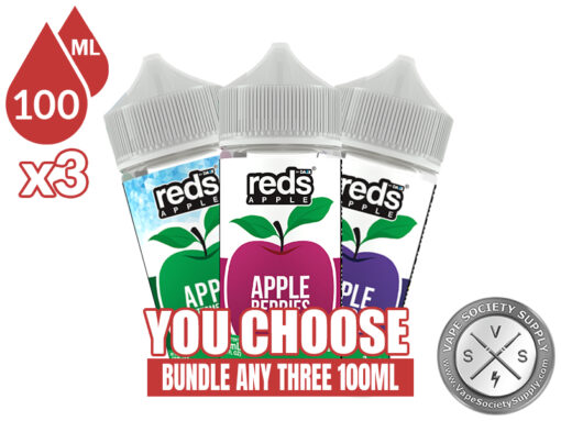Reds Apple E-Juice By 7 Daze Bundle 3 100ml (300ml)