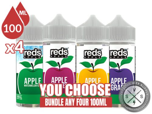 Reds Apple E-Juice By 7 Daze Bundle 4 100ml (400ml)