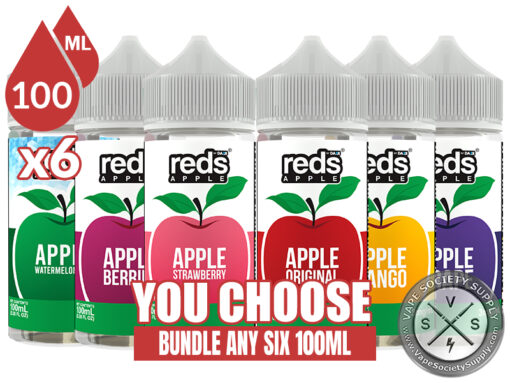 Reds Apple E-Juice By 7 Daze Bundle 6 100ml (600ml)