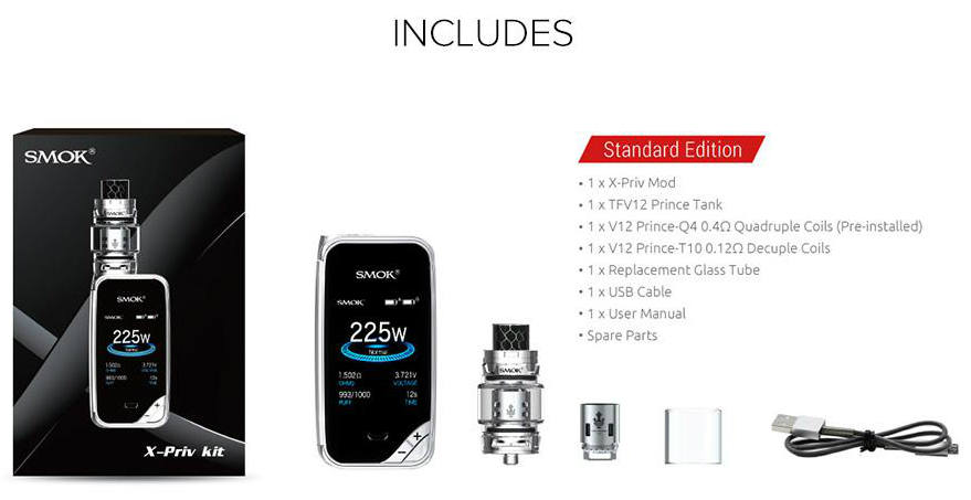 SMOK X-Priv Kit includes