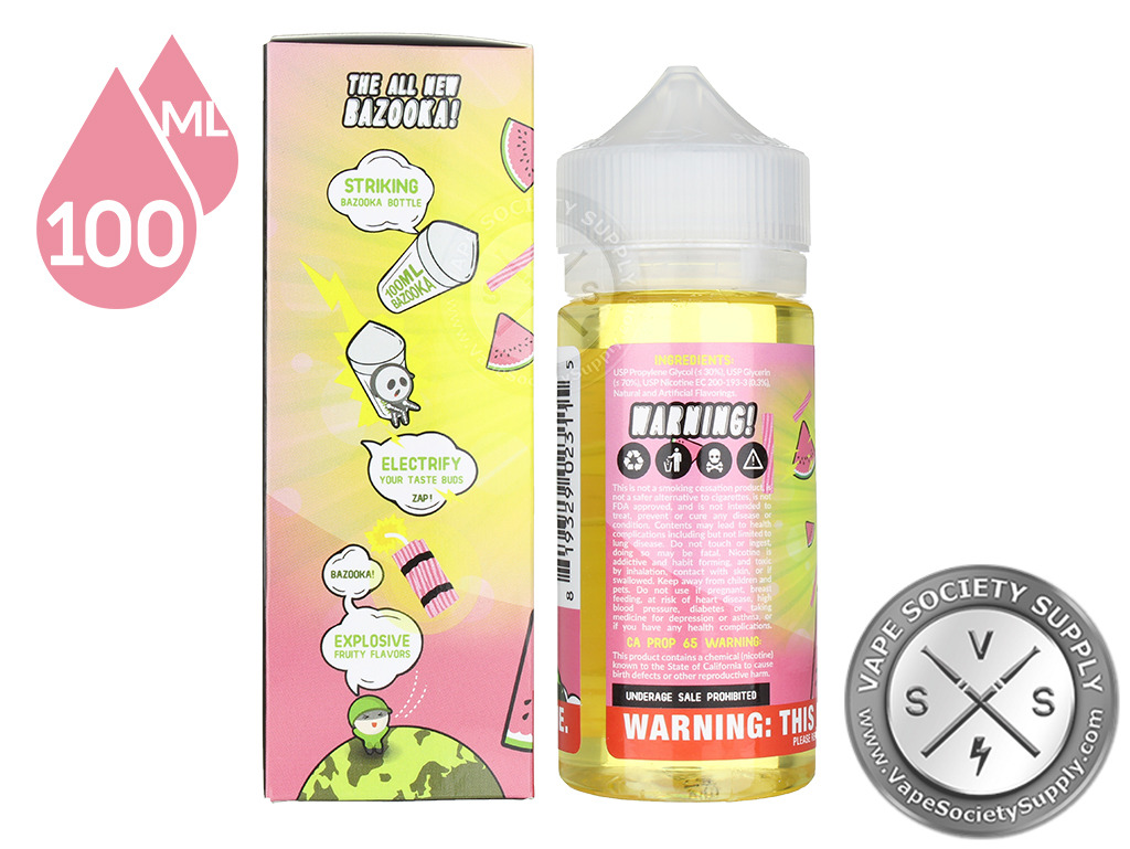 Watermelon Sour Straws by Bazooka Sour Straws 100mL • VSS