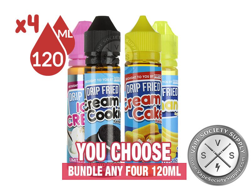 Drip Fried Eliquid Bundle 4X120ml (480ml) ⋆ Vape Juice Bundle ⋆ $55.96
