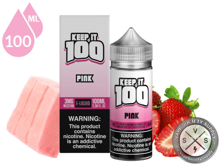 Pink Burst E-Liquid - Strawberry and Candy Flavor - 100ml Bottle