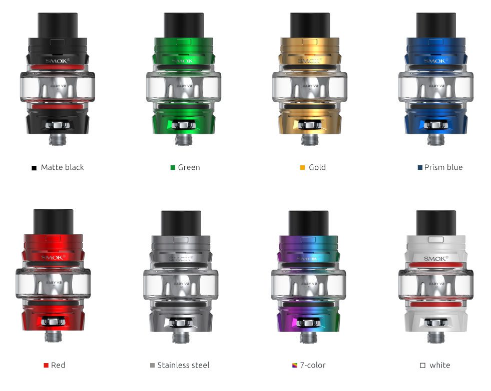 SMOK TFV8 Baby V2 Tank colors