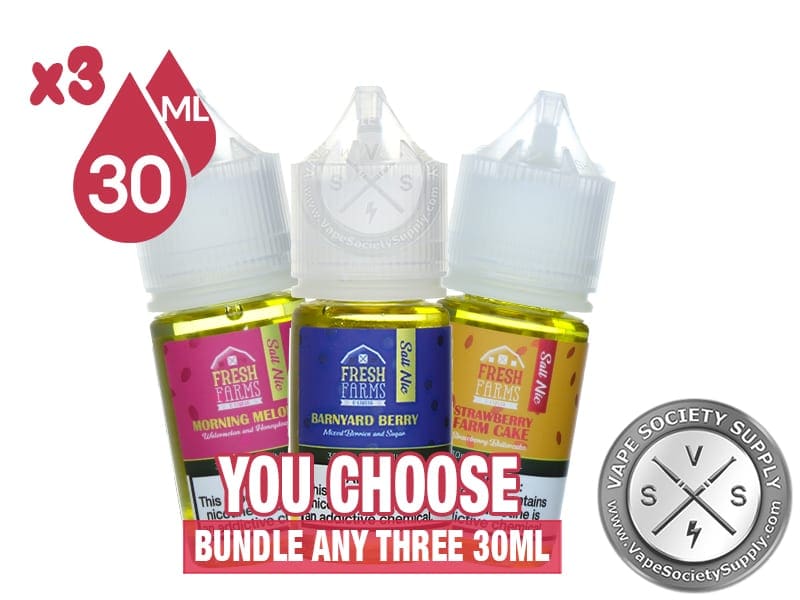 Fresh Farms Salt E-Liquid Bundle 3x30ml (90ml) ⋆ Vape Juice Bundle ⋆ $26.97