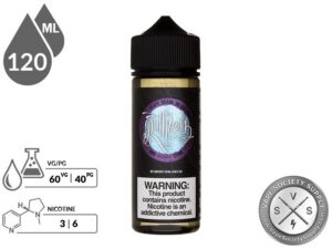 Grape Drank On Ice Ruthless Vapor 120ml bottle with a 60/40 VG/PG icon and nicotine strength icons