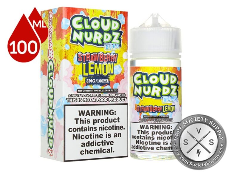 Strawberry Lemon Iced CLOUD NURDZ 100ml ⋆ $12.99