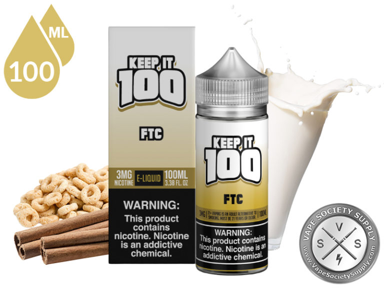 FTC Keep It 100 E-Liquid - 100ml Bottle - Cinnamon Sugar Cereal with Creamy Milk
