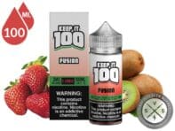 Fusion E-Liquid by Keep It 100 - Strawberries and Kiwis - Large 70/30 VG/PG Bottle.