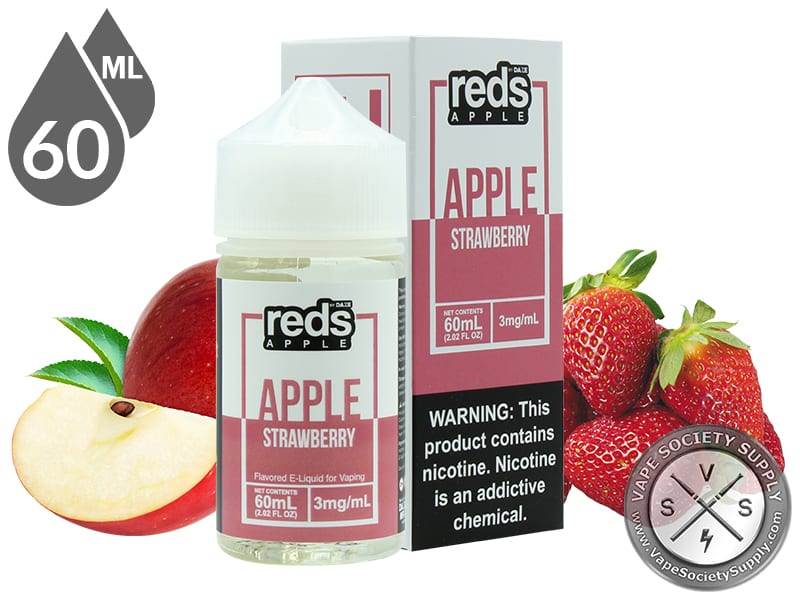 Strawberry Reds Apple Ejuice by Vape 7 Daze 60ml ⋆ Vape Society Supply
