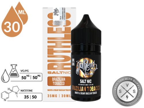 Brazilian Tobacco By Ruthless Salt Nic info