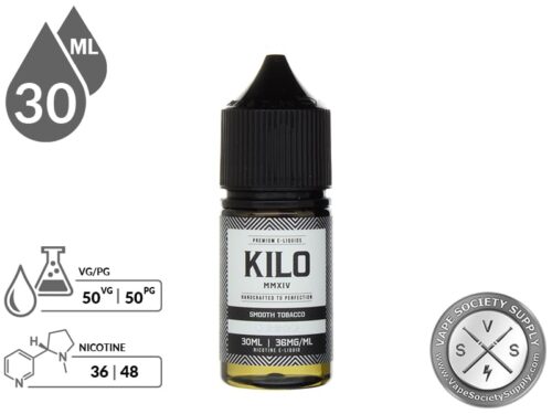 Kilo Salt 30ml Smooth Tobacco EJuice