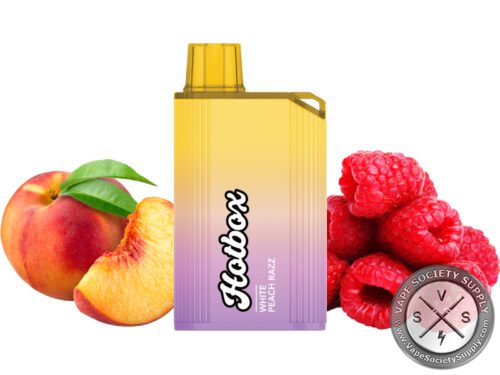 HOTBOX PUFF BRANDS DISPOSABLE 7500 PUFF white peach razz