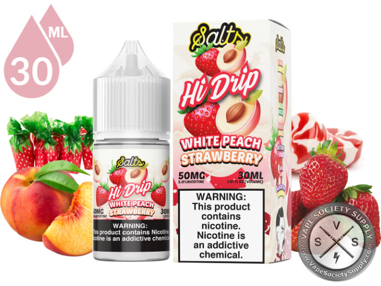 White Peach Strawberry HI DRIP SALT