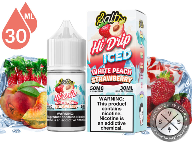 White Peach Strawberry ICED HI DRIP SALT
